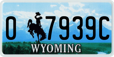 WY license plate 07939C