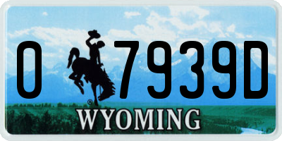 WY license plate 07939D