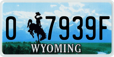 WY license plate 07939F