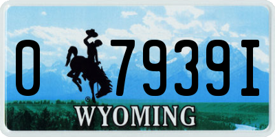 WY license plate 07939I