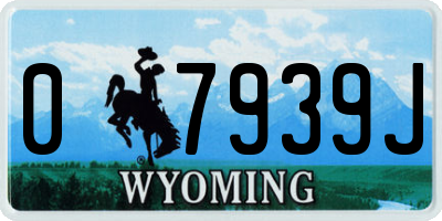 WY license plate 07939J