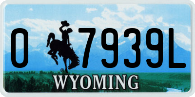 WY license plate 07939L