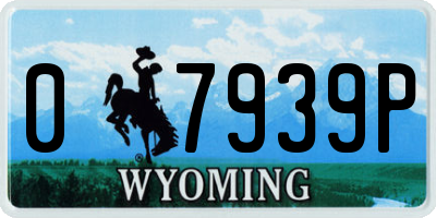 WY license plate 07939P