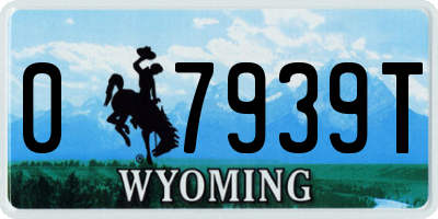 WY license plate 07939T