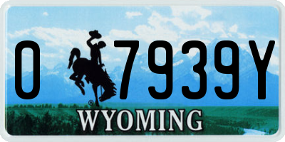 WY license plate 07939Y
