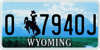 WY license plate 07940J