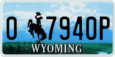 WY license plate 07940P