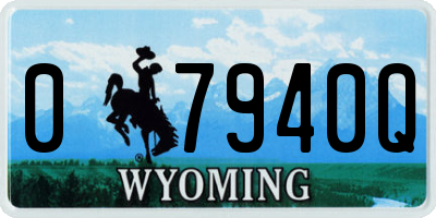 WY license plate 07940Q