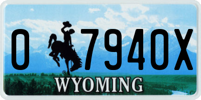 WY license plate 07940X