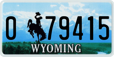 WY license plate 079415