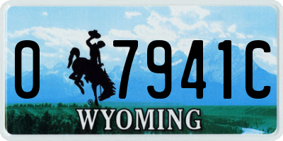 WY license plate 07941C