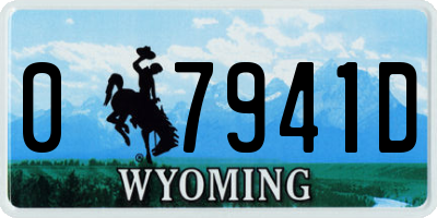 WY license plate 07941D