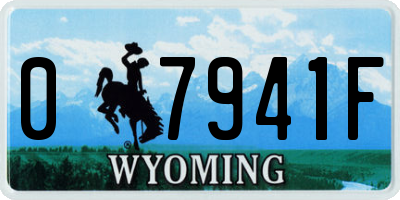 WY license plate 07941F