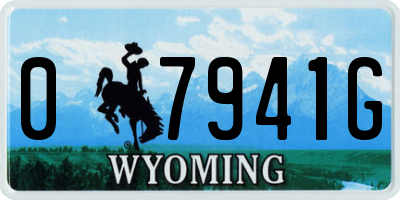 WY license plate 07941G