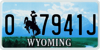 WY license plate 07941J