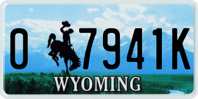 WY license plate 07941K