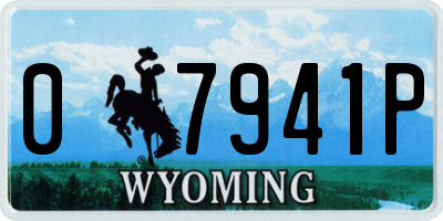 WY license plate 07941P