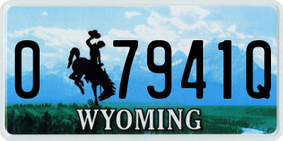 WY license plate 07941Q