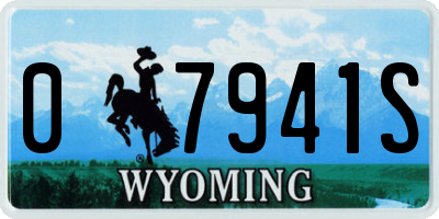 WY license plate 07941S