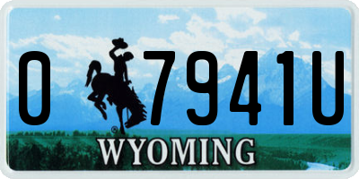 WY license plate 07941U