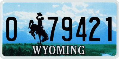WY license plate 079421