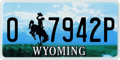 WY license plate 07942P