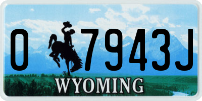 WY license plate 07943J