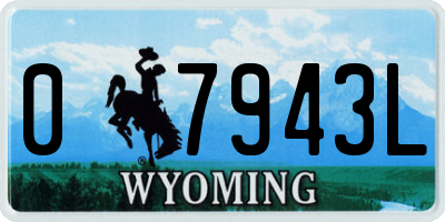 WY license plate 07943L