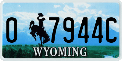 WY license plate 07944C