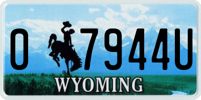 WY license plate 07944U