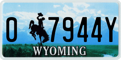 WY license plate 07944Y
