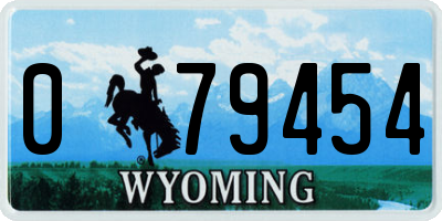 WY license plate 079454