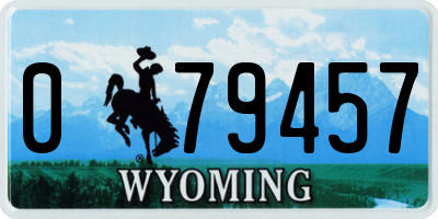 WY license plate 079457
