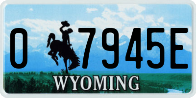 WY license plate 07945E