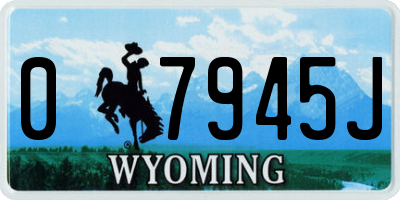 WY license plate 07945J