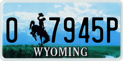 WY license plate 07945P