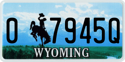WY license plate 07945Q