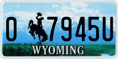 WY license plate 07945U
