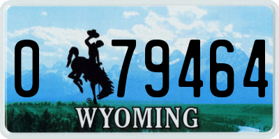 WY license plate 079464
