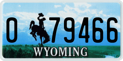 WY license plate 079466