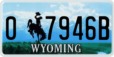 WY license plate 07946B
