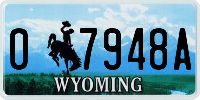 WY license plate 07948A