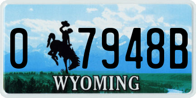 WY license plate 07948B