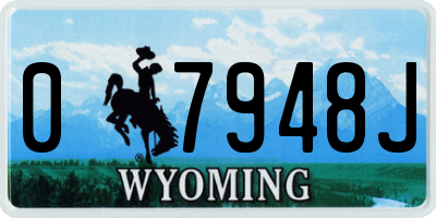 WY license plate 07948J