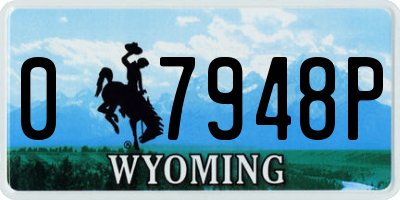 WY license plate 07948P