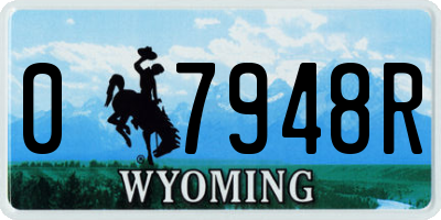 WY license plate 07948R