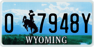 WY license plate 07948Y