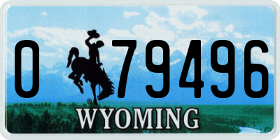 WY license plate 079496
