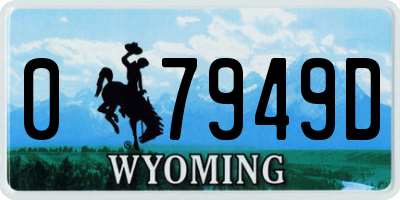 WY license plate 07949D