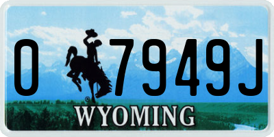 WY license plate 07949J
